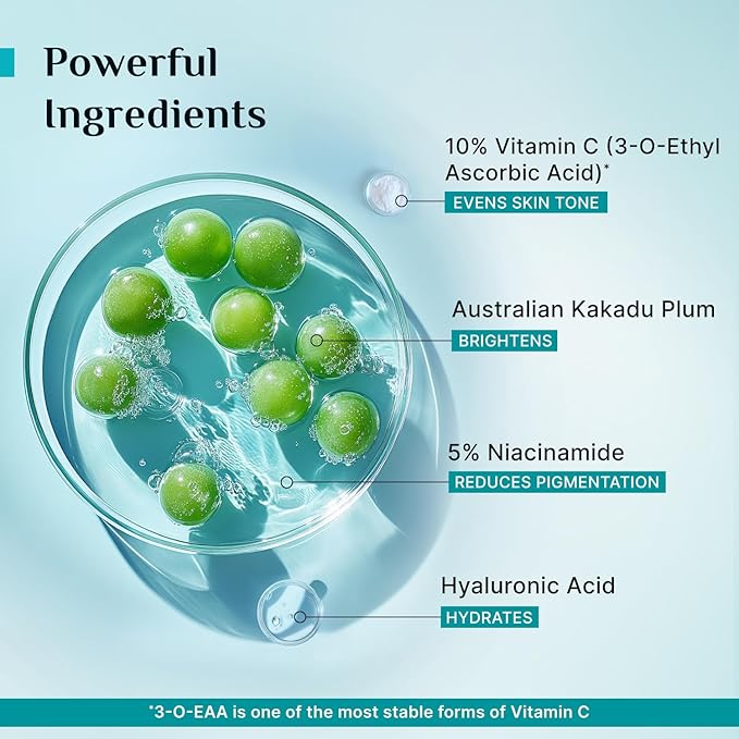 Pilgrim 10% Vitamin C Serum 30ml for Glowing Skin|With 5% Niacinamide, Hyaluronic & Glycolic Acid|Fades Dark Spots, Pigmentation|For All, Oily, Combination, Normal Skin |Beginner Friendly - Men, Women