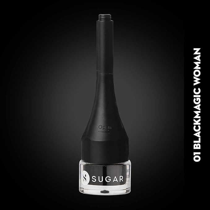SUGAR Cosmetics Born To Wing Gel Eyeliner with Brush | Smudgeproof & Matte | Lasts Upto 12 hrs - 01 Blackmagic Woman