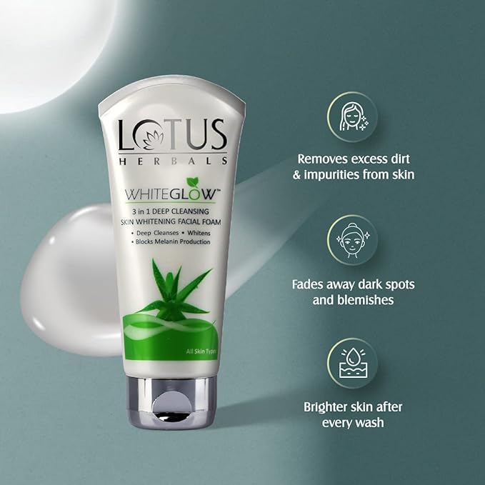 WhiteGlow 3 In 1 Deep Cleansing Skin Brightening Facial Foam