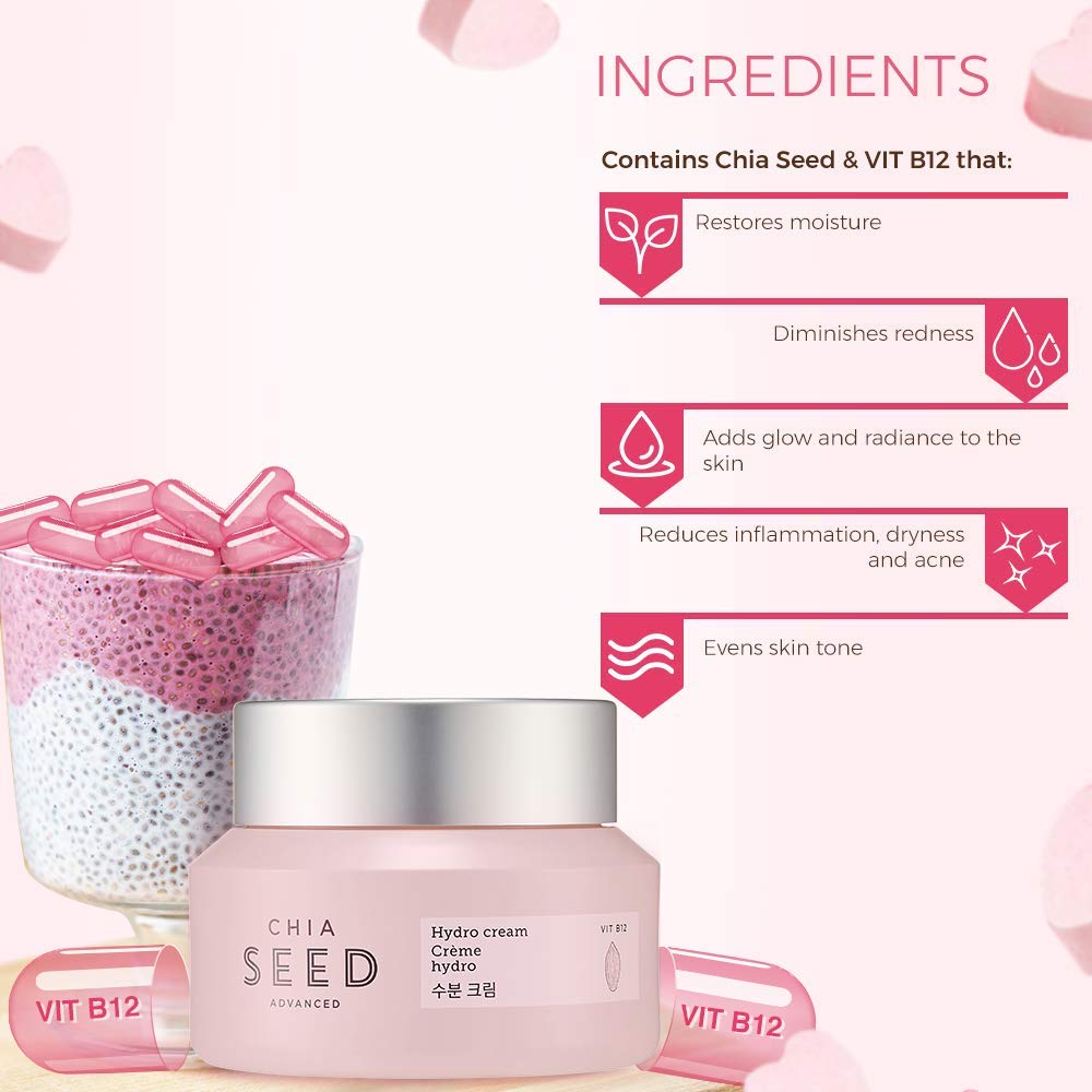 The Face Shop Chia Seed Hydro Cream with Vitamin B12 & Chia Seeds