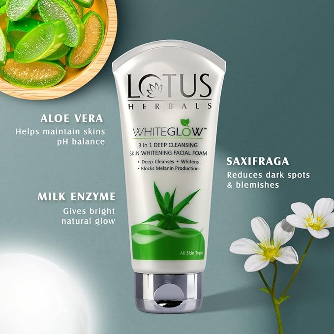 WhiteGlow 3 In 1 Deep Cleansing Skin Brightening Facial Foam