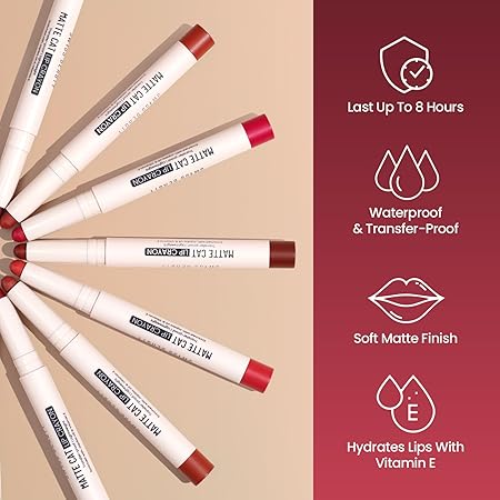 Swiss Beauty Non-Transfer Matte Cat Lip Crayon | Water-Resistant,1.5g