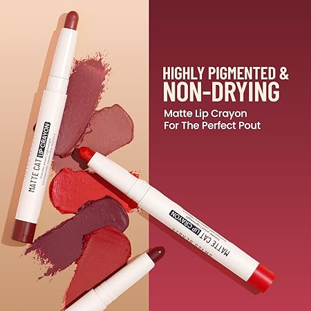 Swiss Beauty Non-Transfer Matte Cat Lip Crayon | Water-Resistant,1.5g