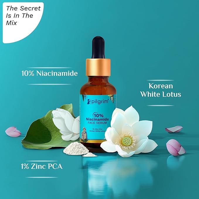 Pilgrim 10% Niacinamide Serum 30ml For Acne Marks|With 1% Zinc PCA, Salicylic & Hyaluronic Acid|Niacinamide Serum For Oily Skin, Acne-Prone, Combination, Normal Skin|Oil Control, Anti-Acne|Women & Men