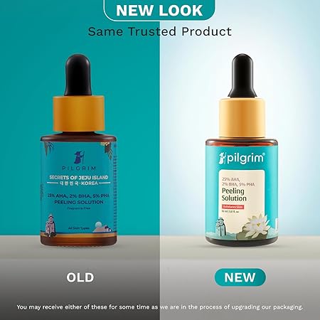 Pilgrim 25% AHA + 2% BHA + 5% PHA Peeling Solution 30ml For Face & Body |10-Minute Facial At Home|Gentle Exfoliating Serum for Tan Removal |For Glowing Skin, Even Skin Tone, Pore Cleansing |Men, Women