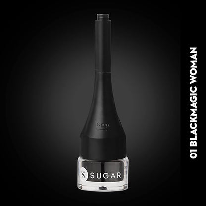 SUGAR Cosmetics Born To Wing Gel Eyeliner with Brush | Smudgeproof & Matte | Lasts Upto 12 hrs - 01 Blackmagic Woman