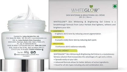 Lotus Herbals Whiteglow Gel Cream 60g, Deep Moisturising Cream