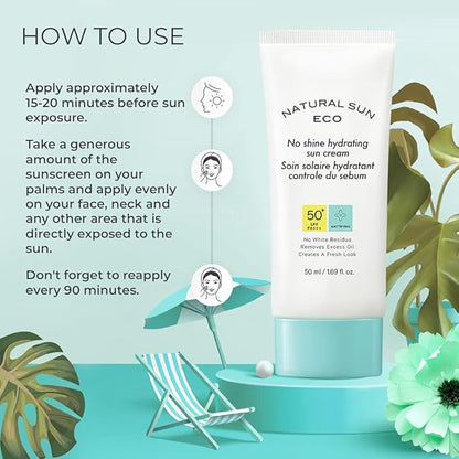 The Face Shop Hydrating Sunscreen SPF 50+ PA++++ : Korean, Matte Finish & No White Cast (50ml)
