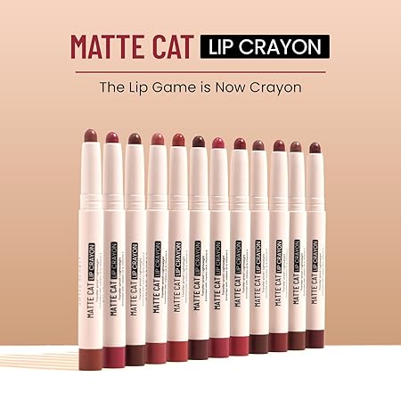 Swiss Beauty Non-Transfer Matte Cat Lip Crayon | Water-Resistant,1.5g