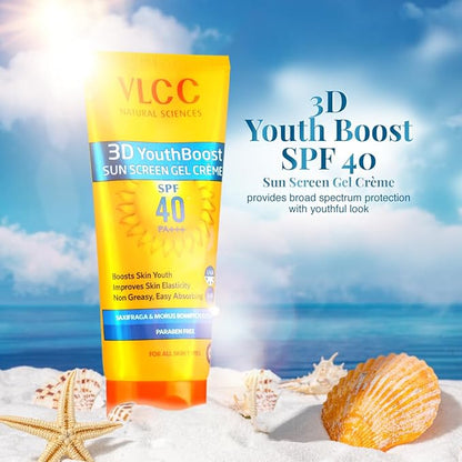 VLCC 3D Youth Boost SPF 40 +++ Sunscreen Gel Crème