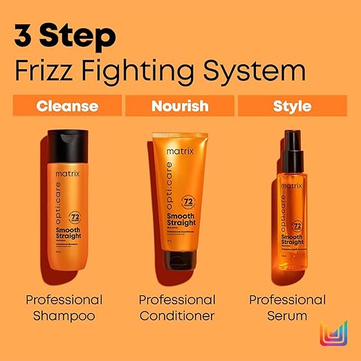 Matrix Opti Care Smooth Straight Professional Conditioner for Ultra Smooth Intensely Moisturized Hair with Shea Butter, Paraben Free, 196g