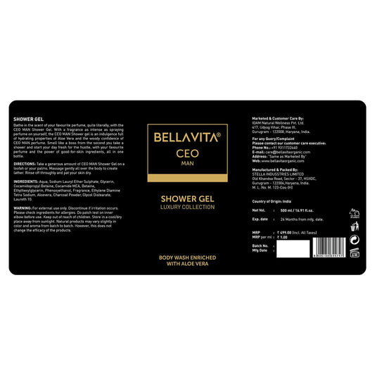 Bella Vita Luxury CEO MAN Body Wash Shower Gel for Men