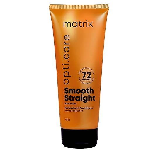 Matrix Opti Care Smooth Straight Professional Conditioner for Ultra Smooth Intensely Moisturized Hair with Shea Butter, Paraben Free, 196g