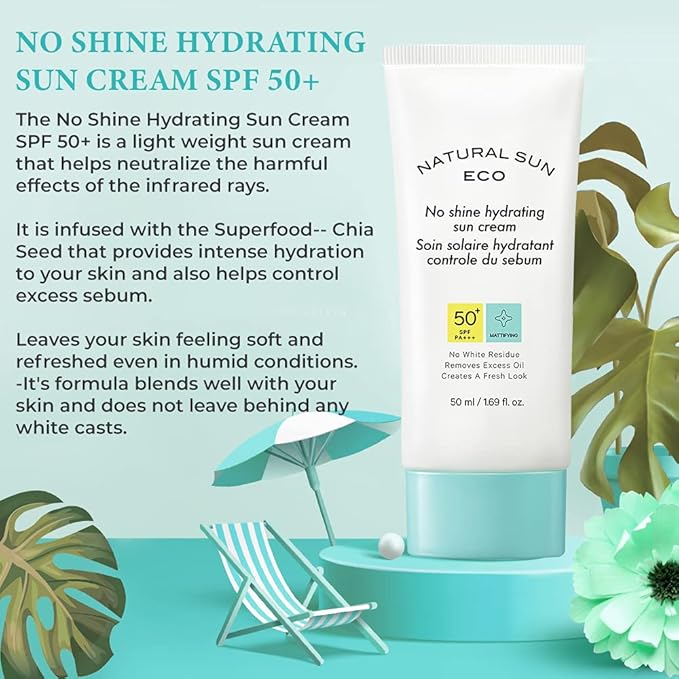 The Face Shop Hydrating Sunscreen SPF 50+ PA++++ : Korean, Matte Finish & No White Cast (50ml)