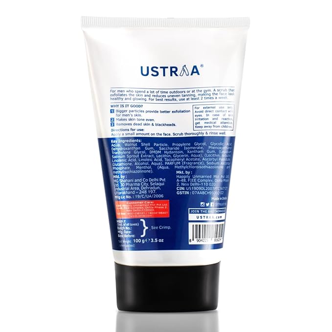 Ustraa Face Scrub -100g - De-Tan Face scrub for men