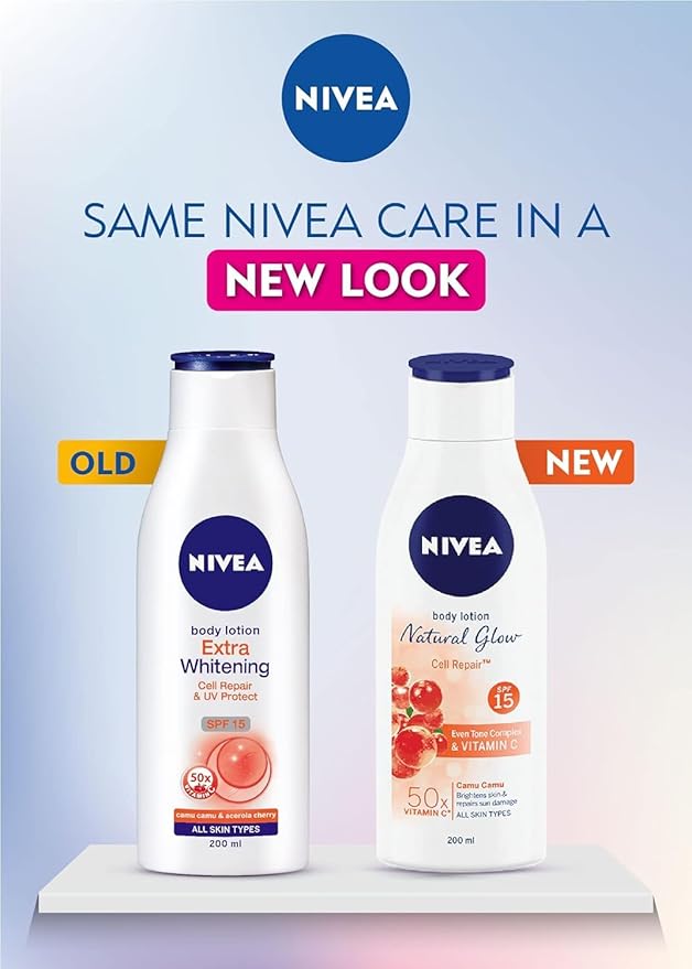 Nivea Natural Glow Cell Repair 50X Vitamin C Body Lotion SPF 15