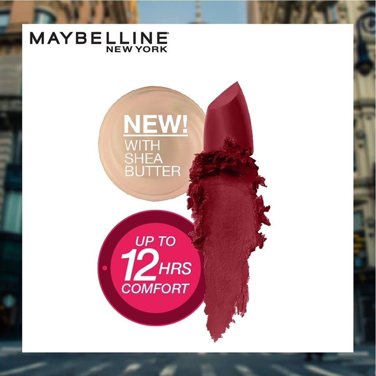 Maybelline New York Matte Lipstick, Intense Colour, Moisturised Lips, Color Sensational Creamy Matte, 695 Divine Wine
