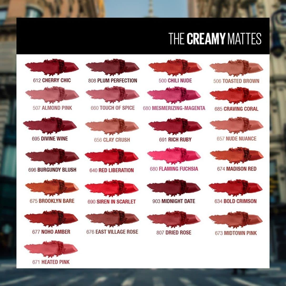 Maybelline New York Matte Lipstick, Intense Colour, Moisturised Lips, Color Sensational Creamy Matte, 695 Divine Wine