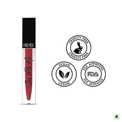 RENEE Stay With Me Matte Lip Color, Long Lasting, Non Transfer, Water & Smudge Proof,5 ml