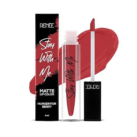 RENEE Stay With Me Matte Lip Color, Long Lasting, Non Transfer, Water & Smudge Proof,5 ml