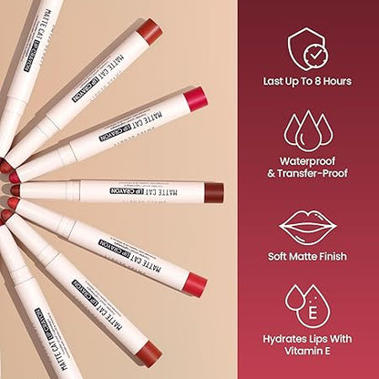 Swiss Beauty Non-Transfer Matte Cat Lip Crayon | Water-Resistant,1.5g
