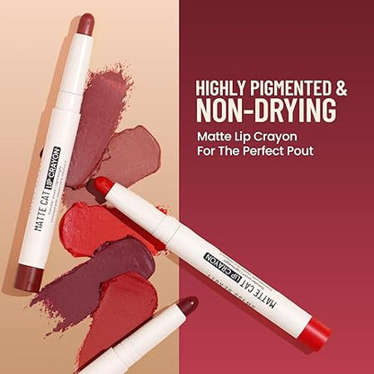 Swiss Beauty Non-Transfer Matte Cat Lip Crayon | Water-Resistant,1.5g