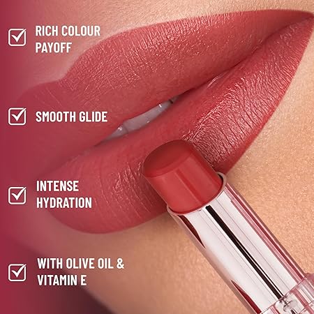 Swiss Beauty Pure Lustre Lipstick | High Shine Finish | Smooth Glide | With Olive Oil & Vitamin E | Hydrating | Shade- Salty Pink