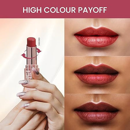 Swiss Beauty Pure Lustre Lipstick | High Shine Finish | Smooth Glide | With Olive Oil & Vitamin E | Hydrating | Shade- Salty Pink