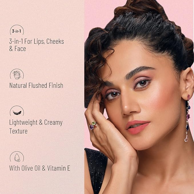 Swiss Beauty 3-in-1 Cream N'Tint for Lips,eyes and cheeks| Long lasting and easily blendable | With Jojoba oil and Glycerine