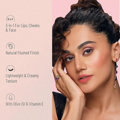 Swiss Beauty 3-in-1 Cream N'Tint for Lips,eyes and cheeks| Long lasting and easily blendable | With Jojoba oil and Glycerine