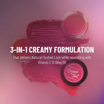 Swiss Beauty 3-in-1 Cream N'Tint for Lips,eyes and cheeks| Long lasting and easily blendable | With Jojoba oil and Glycerine