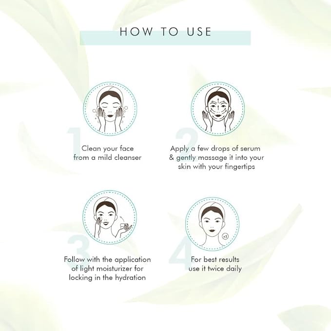 mCaffeine Green Tea Hydrating Face Serum for Glowing Skin with Vitamin C & Hyaluronic Acid | Reduces Dark Spots, Pigmentation & Prevents Sun Damage | For Men & Women | 72 Hrs Hydration