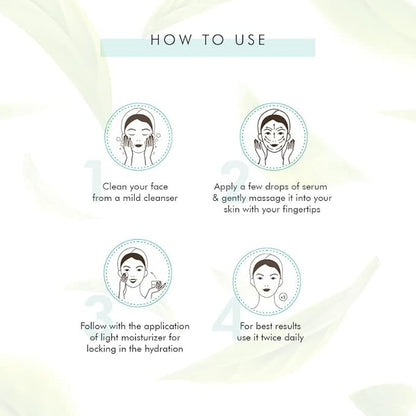 mCaffeine Green Tea Hydrating Face Serum for Glowing Skin with Vitamin C & Hyaluronic Acid | Reduces Dark Spots, Pigmentation & Prevents Sun Damage | For Men & Women | 72 Hrs Hydration