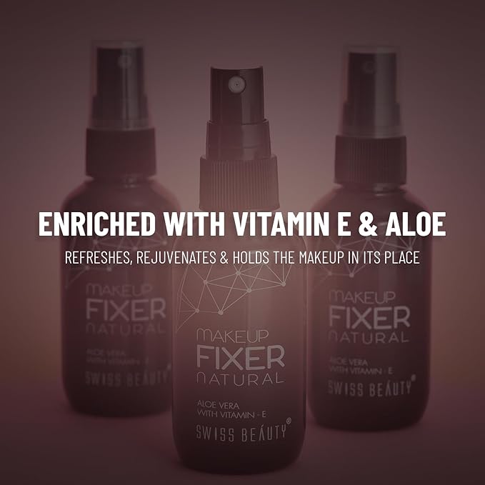 Swiss Beauty Natural Makeup Fixer | Natural Dewy Finish | With Vitamin E and Aloe Vera | Long-Lasting | Hydrating & Refreshing Setting Spray