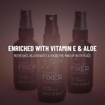 Swiss Beauty Natural Makeup Fixer | Natural Dewy Finish | With Vitamin E and Aloe Vera | Long-Lasting | Hydrating & Refreshing Setting Spray