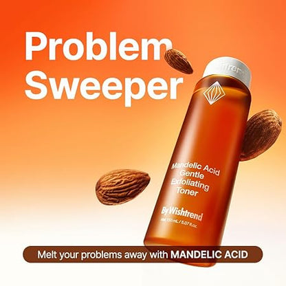 BY WISHTREND Mandelic Acid 5% Skin Prep Water, Facial Exfoliate, Aha Toner (120 ml, 4.06 oz)