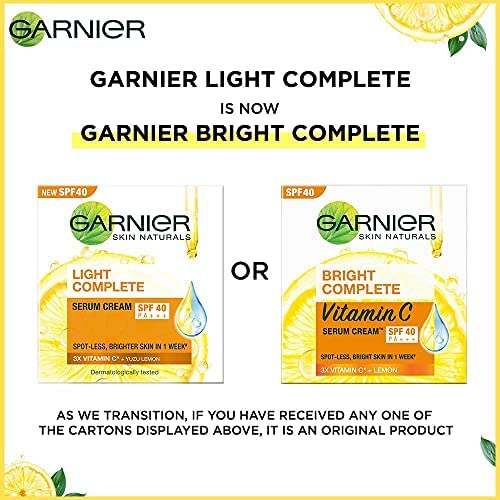 Garnier Skin Natural Bright Complete Vitamin C Fairness Serum Cream,