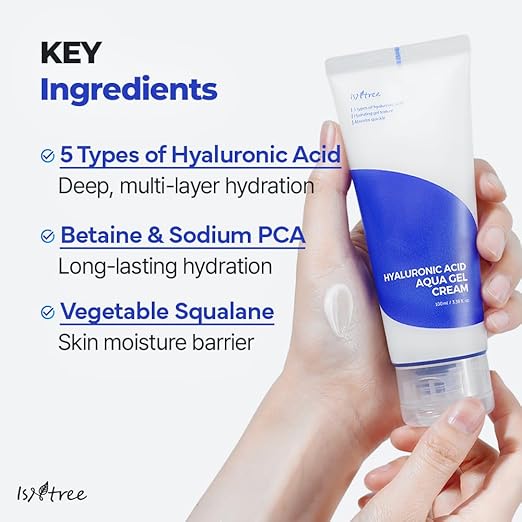 ISNTREE Hyaluronic Acid Aqua Gel Cream 3.38 fl.oz | Hydrating Gel Texture | Quick Absorbing Face Moisturizer | Refreshing Daily Skincare for Soft and Smooth Skin - 100ml