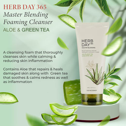 Herb Day 365 Foaming Cleanser - Aloe & Green Tea 170ml