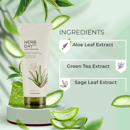 Herb Day 365 Foaming Cleanser - Aloe & Green Tea 170ml
