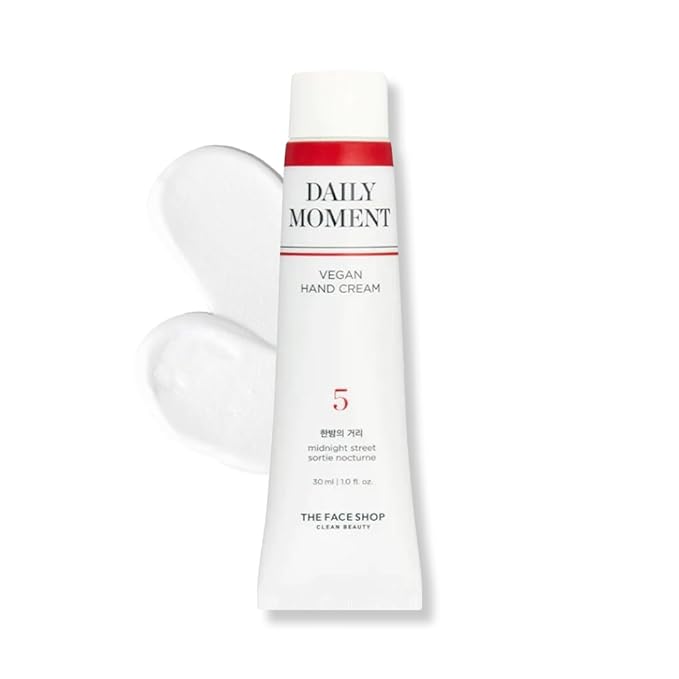 The Face Shop Daily Moment Vegan Hand Cream Noon Park with Hyaluronic Acid & Shea Butter, Non-Greasy & Quick absorbing hand care cream, 30ml