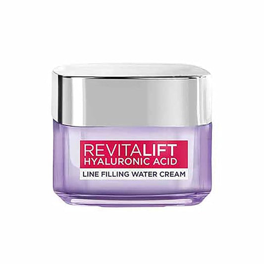L'Oréal Paris Hyaluronic Acid Line Filling Water Cream, Moisturiser, Hyaluronic Acid for Hydration, Replumps Skin, Ceramides for Skin Barrier Repair, Reduces Fine Lines,