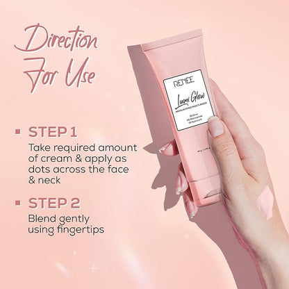 RENEE Lumi Glow Highlighting Moisturizer | Enriched with 3% Niacinamide & 1% Hyaluronic Acid | Prevents Photoaging & UV Damage | Reduces Pigmentation, Fine Lines & Wrinkles | Non-Sticky | Glowing Skin |