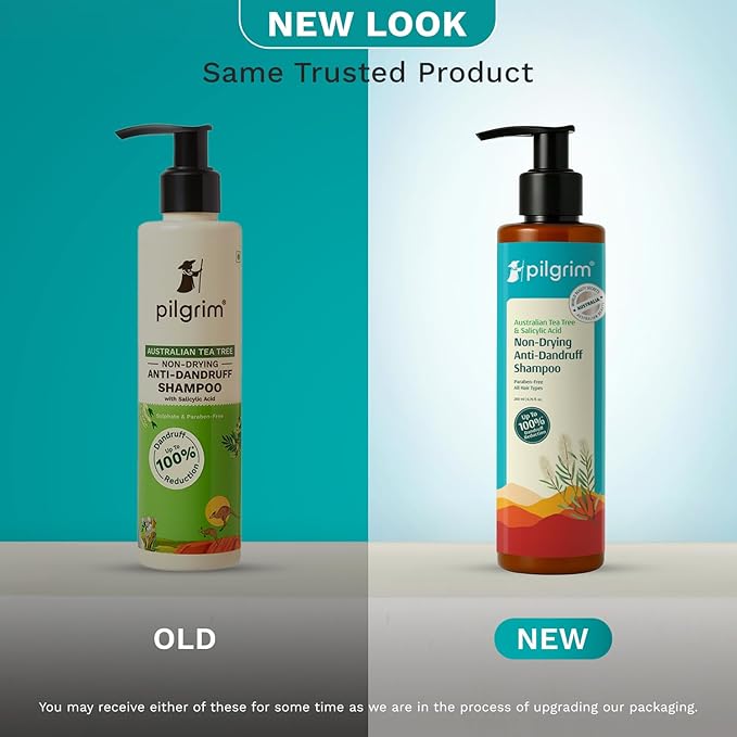 Pilgrim Australian Tea Tree Non-Drying Anti-Dandruff Shampoo 200 ml | Removes Dandruff from Source | Helps with Itching, Irritation | Strong & Smooth Hair | For Men & Women