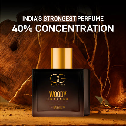 OG Luxury Extrait De Parfum Woody Intense – India’s Strongest Perfume with 40% Concentration, 100 ml