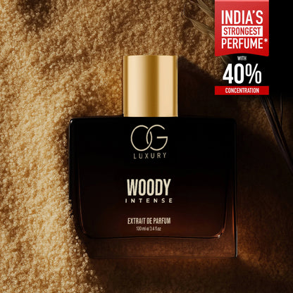 OG Luxury Extrait De Parfum Woody Intense – India’s Strongest Perfume with 40% Concentration, 100 ml