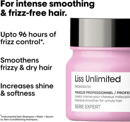 L'Oréal Professionnel Liss Unlimited Mask for Frizzy & Unruly Hair | With Pro-Keratin (250 ml)