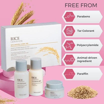 The Face Shop Rice&Ceramide Moisturizing Skincare And Cream Set, 75 Ml