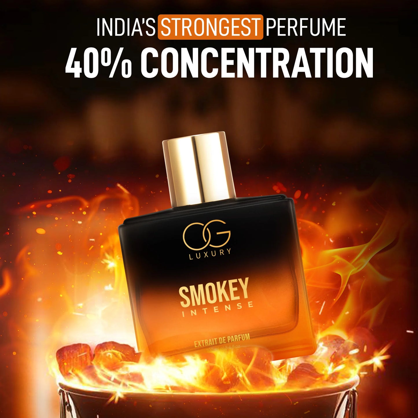 OG Luxury Extrait De Parfum Smokey Intense – India’s Strongest Perfume with 40% Concentration, 100 ml
