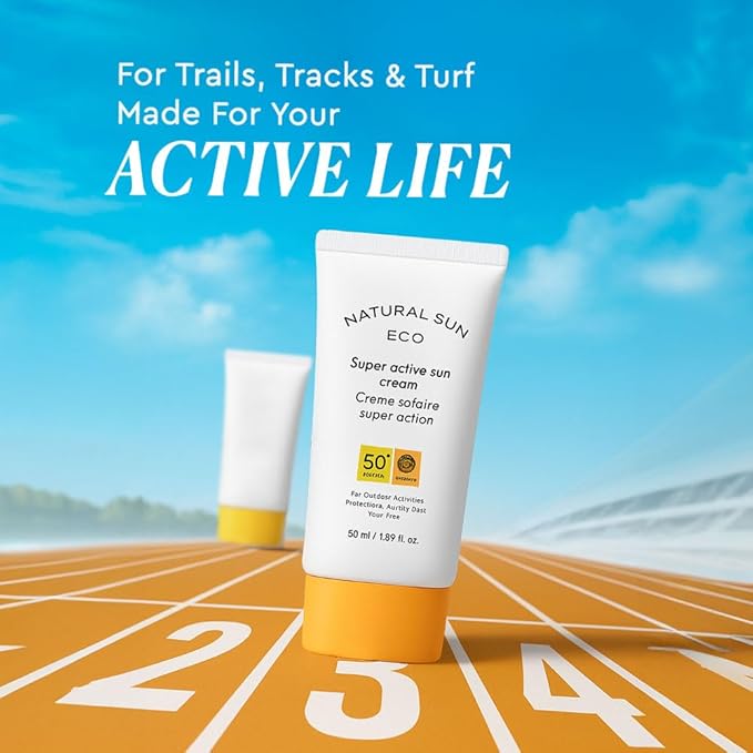The Face Shop Natural Sun Eco Super Active Unisex Sun Cream Sunscreen With Spf 50+ Pa +++ Protect From Fine Dust, Uva & Uvb Rays, Blue Light & Digital Devices, 50Ml